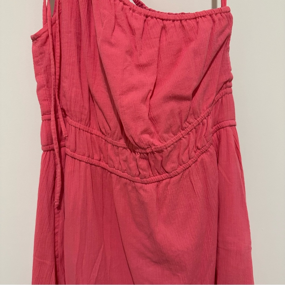 One-Shoulder Pink Midi Dress - Picture 3 of 4